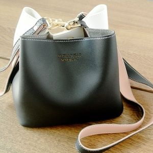 Fashion Two Tone Small Crossbody Bucket Bag